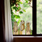 prairie dog stained glass pattern, instant pdf, shown in window with ivy
