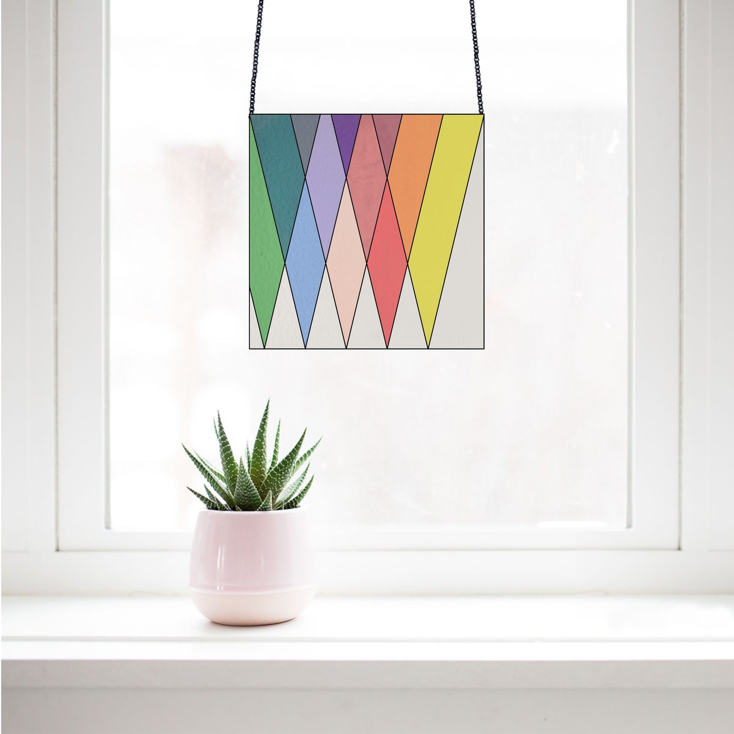 Square Geometric Stained Glass Pattern