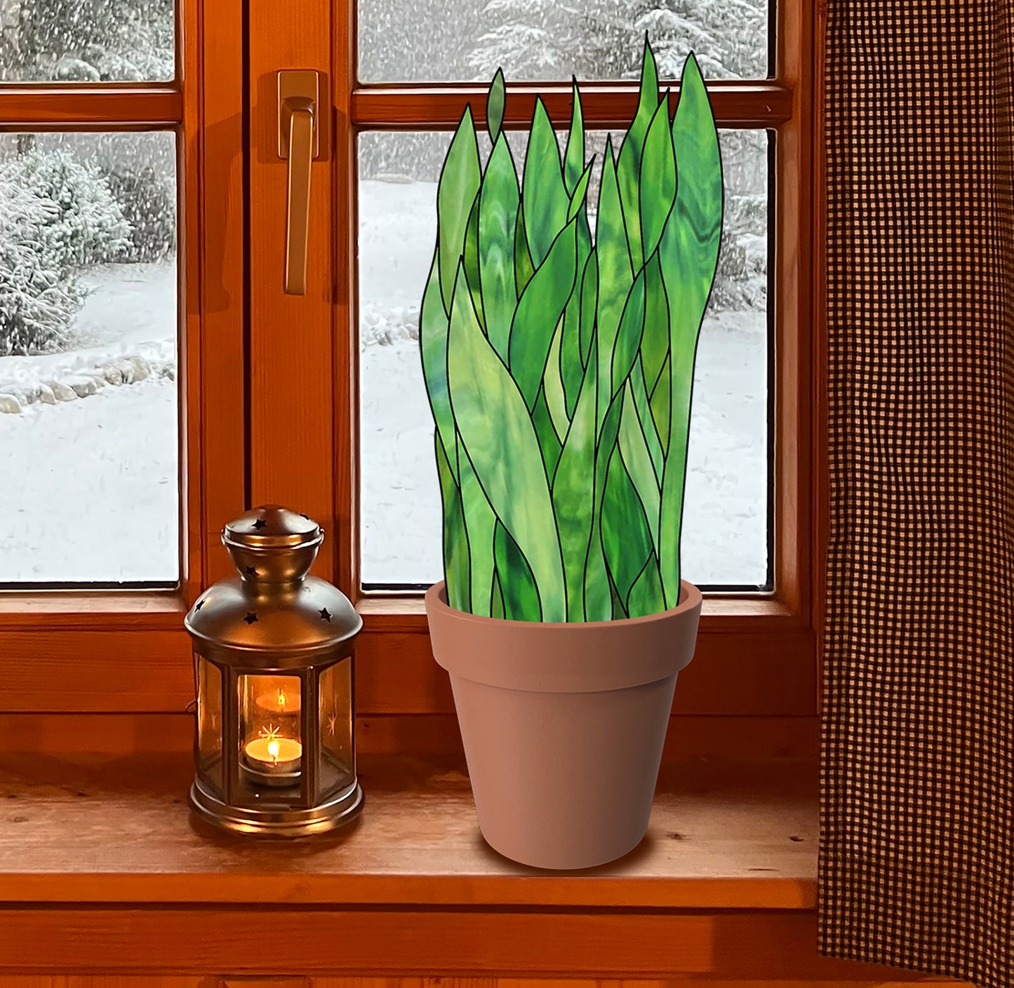 Snake Plant Plant Stem Stained Glass Pattern