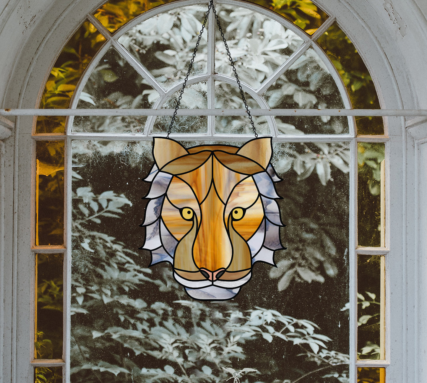 Tiger Eyes Stained Glass Pattern