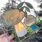 Handmade Stained Glass Mushrooms - Agate Slices and Layered Stained Glass Suncatcher