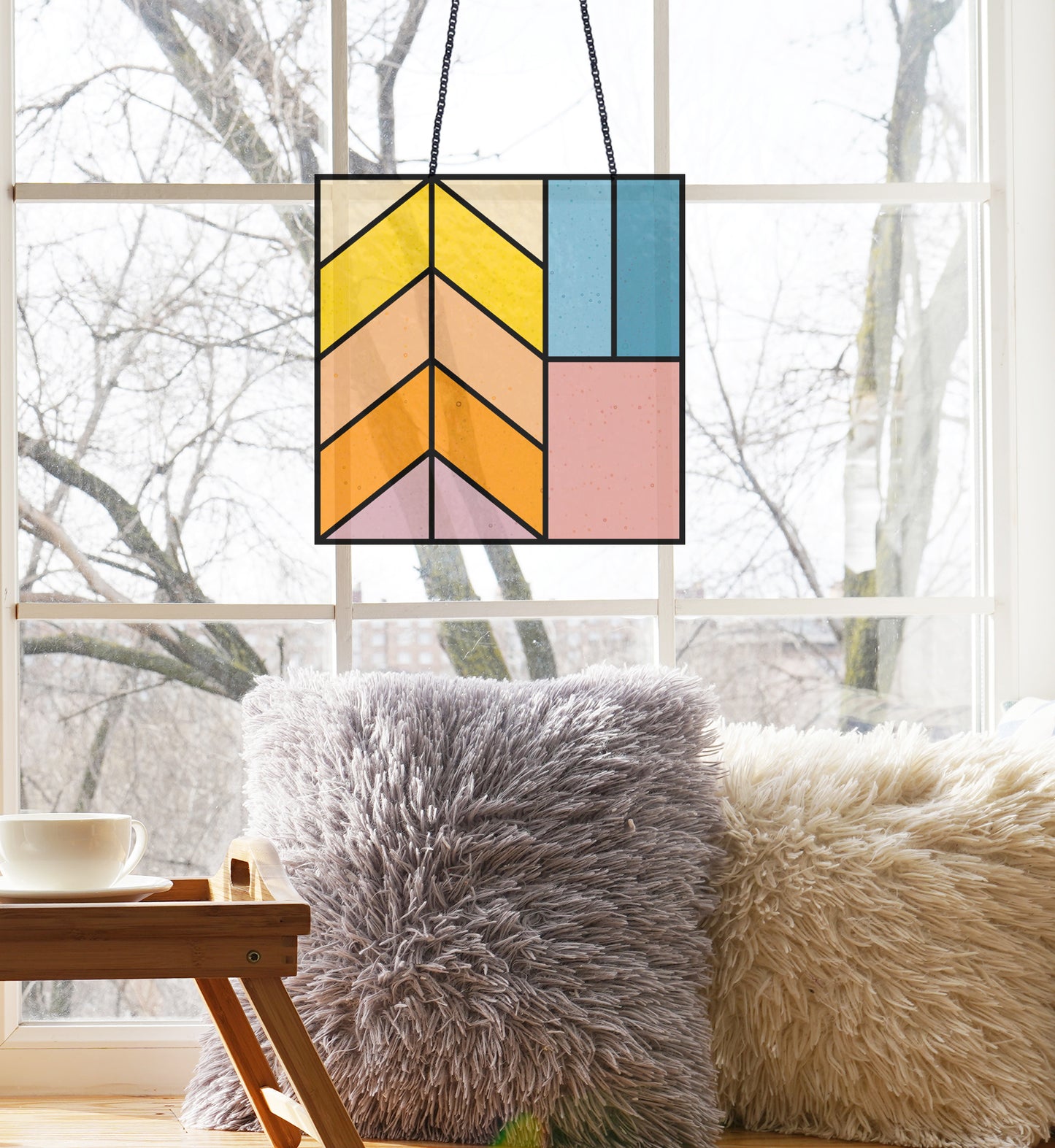 Minimalist Geometric Square Beginner Stained Glass Pattern